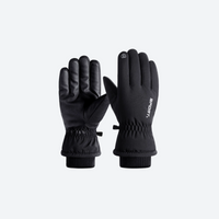 
                  
                    Water-repellent ski gloves with touchscreen fingertips - black full-finger snow gloves, for snow sports weekends
                  
                