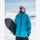 Women's insulated snowboard jacket with cuff gaiters - blue insulated jacket, for powder and piste riding