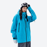 
                  
                    Women's breathable 3-layer padded ski jacket with vents - blue insulated jacket, for resort and backcountry days
                  
                