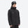 Breathable 2-layer ski jacket with suspender bibs - black, on-model three-quarter front view, for resort and backcountry days