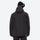 Unisex waterproof 2L snow jacket and bib pants series - black, on-model back hood view, for cold-weather winter sports
