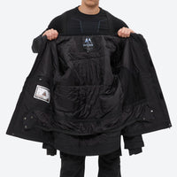 
                  
                    Unisex snowboard jacket and bibs set - black, open front interior lining detail, for skiing and snowboarding
                  
                