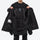 Unisex snowboard jacket and bibs set - black, open front interior lining detail, for skiing and snowboarding