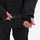 Unisex waterproof 2L snow jacket and bib pants series - black, cuff strap close-up with hand, for skiing and snowboarding