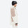 Unisex snowboard jacket and bibs set - white and tan colorblock, on-model side view, for resort and backcountry days