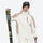 Unisex snowboard jacket and bibs set - white and tan colorblock, for powder and piste riding