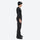Breathable 2-layer ski jacket with suspender bibs - black bib pants, on-model side view, for skiing and snowboarding