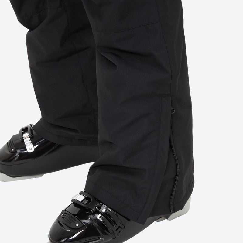 Unisex waterproof 2L snow jacket and bib pants series - black bib pants, 2-layer waterproof breathable shell
