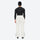 Unisex snowboard jacket and bibs set - white snow pants, on-model back view, for cold-weather winter sports