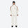 Unisex snowboard jacket and bibs set - white and tan colorblock jacket with white pants, adjustable suspenders on bib pants