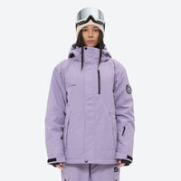 
                  
                    Women's breathable ski jacket with suspender pants - lavender, for resort and cross-country days
                  
                