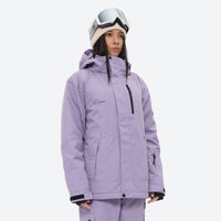 
                  
                    Women's 2-layer snowboard jacket and bibs set - lavender, for resort and cross-country days
                  
                
