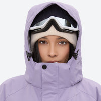 
                  
                    Women's waterproof 2L ski jacket and bib pants - lavender, for resort and cross-country days
                  
                