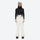 Women's breathable ski jacket with suspender pants - white snow pants, on-model front view, for cold-weather winter sports