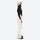 Women's 2-layer snowboard jacket and bibs set - white snow pants, on-model side view, for resort and cross-country days