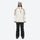 Women's waterproof 2L ski jacket and bib pants - white and tan colorblock jacket with black pants