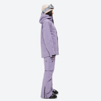 
                  
                    Women's 2-layer snowboard jacket and bibs set - lavender jacket with lavender pants, for skiing and snowboarding
                  
                