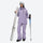 Women's 2-layer snowboard jacket and bibs set - lavender jacket with lavender pants, for resort and cross-country days