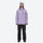 Women's breathable ski jacket with suspender pants - lavender jacket with black pants, for cold-weather winter sports