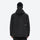 Unisex waterproof 3L bib snow pants - black jacket with black bib pants, on-model back hood view, for resort and street wear