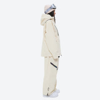 
                  
                    Women's waterproof snow jacket and pants set - cream jacket with cream pants, for powder days and winter commute
                  
                