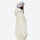 Women's snowboard jacket and wide-leg pants - cream jacket, on-model hood side view, for skiing and snowboarding