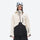 Waterproof snow jacket and pants set - cream and black colorblock, on-model front view, for powder and piste riding