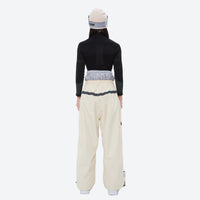 
                  
                    Women's breathable ski jacket with iridescent straps - cream snow pants with black top, for resort and street wear
                  
                