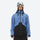 Colorblock snowboard jacket and pants set - blue and black colorblock, on-model front view, for cold-weather winter sports
