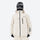 Waterproof snow jacket and pants set - women's cream, on-model front view, for cold-weather winter sports