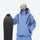 Waterproof snow jacket and pants set - cream, on-model back hood view, for cold-weather winter sports