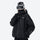 Waterproof snow jacket and pants set - black, on-model front view, for powder and piste riding