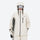 Breathable ski jacket and snow pants combo - women's cream, on-model front holding snowboard, for skiing and snowboarding