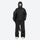 Waterproof snow jacket and pants set - black, on-model full-body front view, for cold-weather winter sports