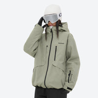 
                  
                    Women's waterproof 2L snow jacket and bib pants series - sage green, for cold-weather winter sports
                  
                
