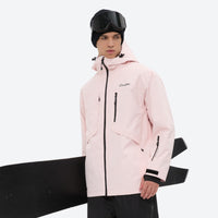 
                  
                    Men's colorblock snowboard jacket and pants - light pink, for powder and piste riding
                  
                
