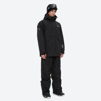
                  
                    Men's waterproof 2L snow jacket and pants set - black, on-model three-quarter front view, for powder and piste riding
                  
                