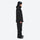 Men's colorblock snowboard jacket and pants - black, on-model side view, for skiing and snowboarding