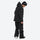 Men's breathable ski jacket and pants combo - black, on-model hood side view, for cold-weather winter sports