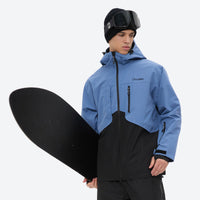 
                  
                    Men's waterproof 2L snow jacket and pants set - blue and black colorblock, for powder and piste riding
                  
                