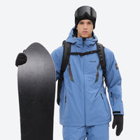 
                  
                    Men's breathable ski jacket and pants combo - blue, for cold-weather winter sports
                  
                
