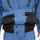 Men's 2-layer snowboard jacket and pants set - blue, inner snow skirt close-up detail, for cold-weather winter sports