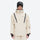 Men's colorblock snowboard jacket and pants - cream, on-model front view, for cold-weather winter sports