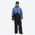 Men's colorblock snowboard jacket and pants - blue and black colorblock, on-model front view, for powder and piste riding