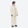 Men's colorblock snowboard jacket and pants - cream, on-model three-quarter front view, for powder and piste riding