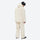 Men's breathable ski jacket and pants combo - cream, on-model back hood view, for skiing and snowboarding