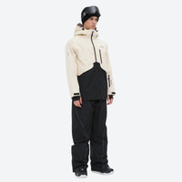 
                  
                    Men's colorblock snowboard jacket and pants - cream and black colorblock, for resort and backcountry days
                  
                