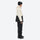 Waterproof 2L snow jacket and pants set - cream and black colorblock, on-model side view, for skiing and snowboarding