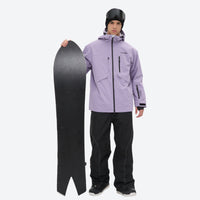 
                  
                    Men's breathable ski jacket and pants combo - lavender jacket with black pants, for cold-weather winter sports
                  
                