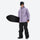 Men's colorblock snowboard jacket and pants - lavender jacket with black pants, for skiing and snowboarding